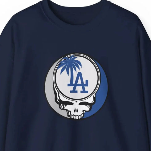 Grateful Dead - Los Angeles Dodgers Grateful Dead Stealie Crewneck Sweatshirt - MLB - StealieShop